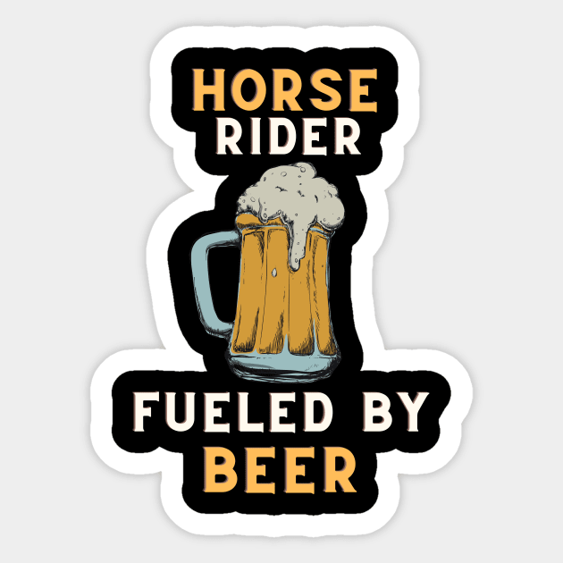 Beer fueled horse rider Sticker by SnowballSteps